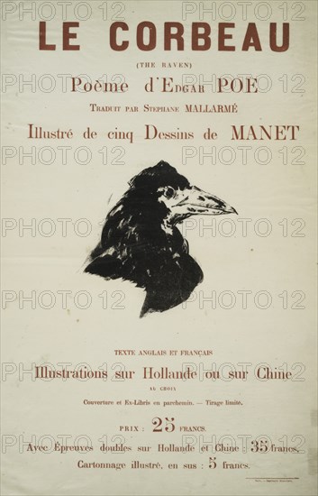 Le corbeau..., c1875. [Publisher: Richard Lesclide; Place: Paris]  Additional Title(s): Poster
