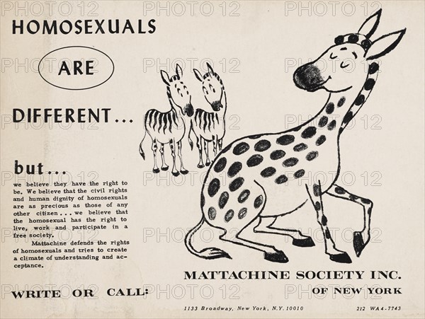 Homosexuals are Different, c1960 - 1969.