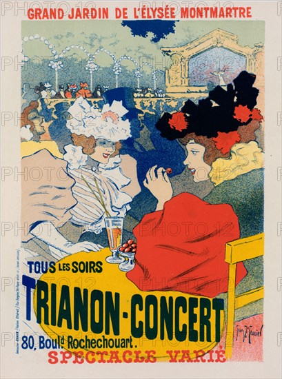 Affiche pour le "Trianon-Concert"., c1897. [Publisher: Imprimerie Chaix; Place: Paris]