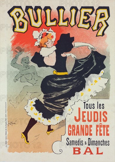 Affiche pour le "Bal Bullier"., c1899. [Publisher: Imprimerie Chaix; Place: Paris]