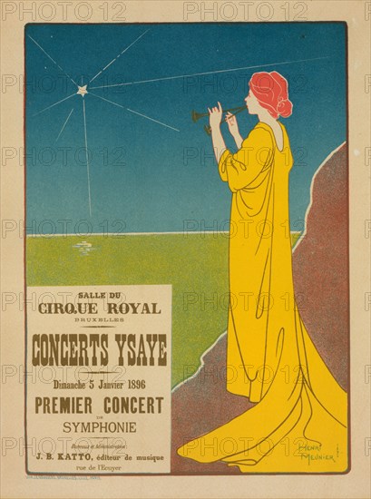 Affiche belge pour les "Concerts Ysaye" donnés à Bruxelles, c1896. [Publisher: Imprimerie Chaix; Place: Paris]