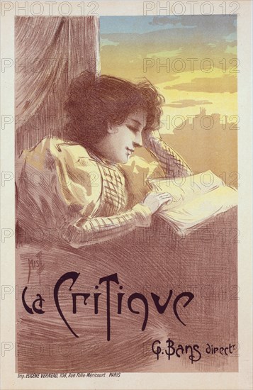 Affiche pour le journal "La Critique"., c1900. [Publisher: Imprimerie Chaix; Place: Paris]