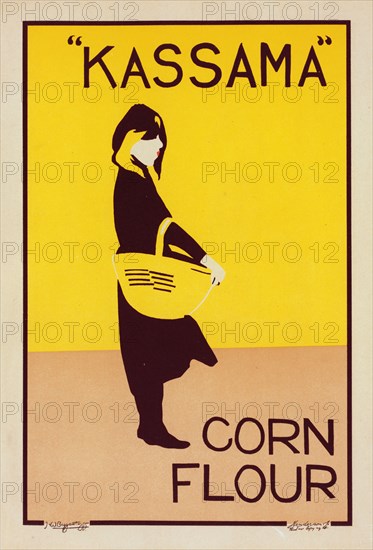 Affiche anglaise pour le "Corn Flour Kassama"., c1900. [Publisher: Imprimerie Chaix; Place: Paris]