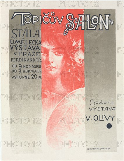 Affiche tchèque pour une Exposition au "Topic Salon", c1898. [Publisher: Imprimerie Chaix; Place: Paris]