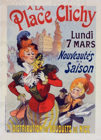 Affiche pour les Magasins "A la Place Clichy"., c1899. [Publisher: Imprimerie Chaix; Place: Paris]