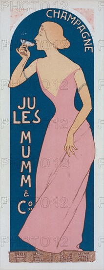 Affiche pour le "Champagne Jules Mumm"., c1898. [Publisher: Imprimerie Chaix; Place: Paris]