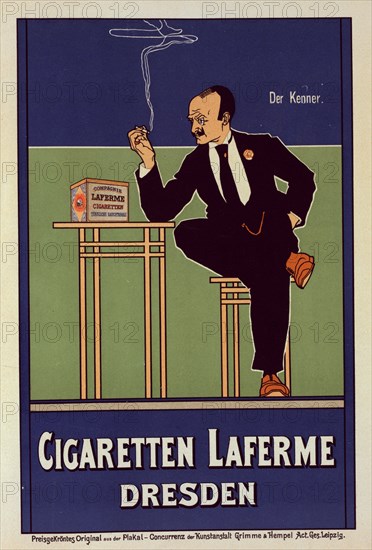 Affiche allemande pour les "Cigarettes Laferme", c1898. [Publisher: Imprimerie Chaix; Place: Paris]