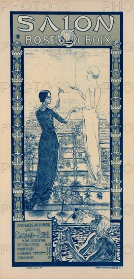 Affiche pour le "Salon de la Rose Croix"., c1897. [Publisher: Imprimerie Chaix; Place: Paris]