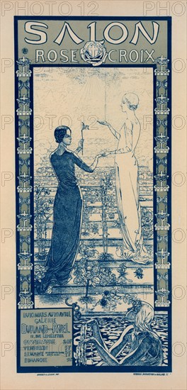 Affiche pour le "Salon de la Rose Croix"., c1897. [Publisher: Imprimerie Chaix; Place: Paris]