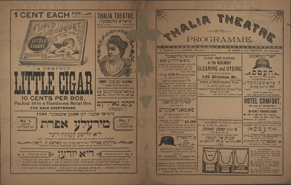 Thalia Theatre programme, c1898. Creator: Thalia Theatre.