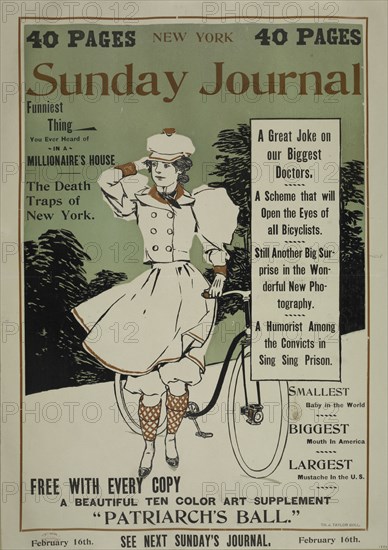 New York Sunday journal. February 16th. 1896, c1893 - 1897.