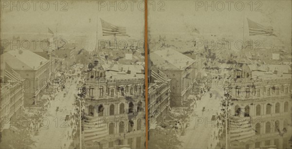 Looking east through 14th Street,  c1875.   Additional Title(s): New York City. Instantaneous panoramic views.