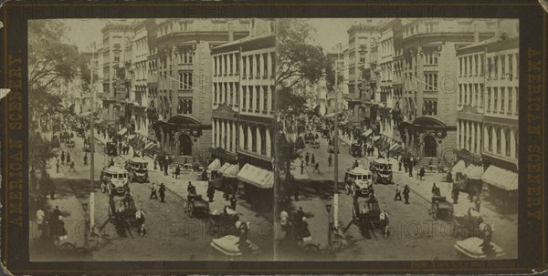New York City and vicinity. [Street scene], c1850-1930.   Additional Title(s): American scenery.