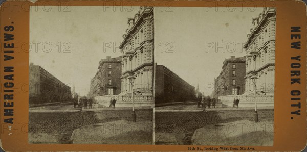 34th Street looking west from 5th Ave, c1850-1930. Additional Title(s): American views. New York City.
