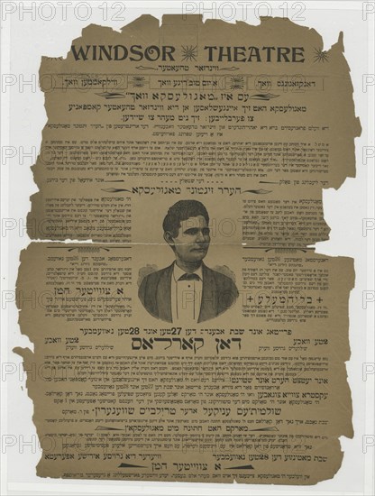 Don Karlos, c1890 - 1899. [Publisher: Windsor Theatre; Place: New York]  Additional Title(s): Don Carlos