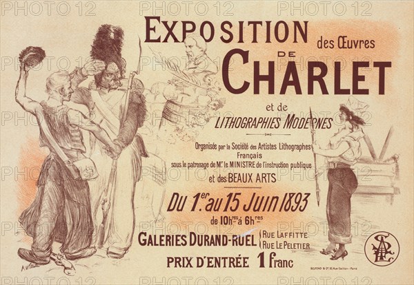 Affiche pour l' "Exposition Charlet"., c1900. [Publisher: Imprimerie Chaix; Place: Paris]