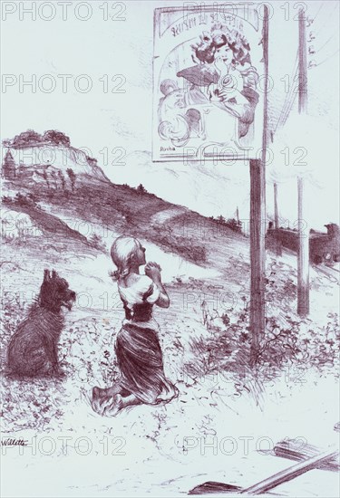 La Pieuse Erreur", dessin original pour les "Maîtres de l'Affiche", c1899. Creator: Adolphe Willette.