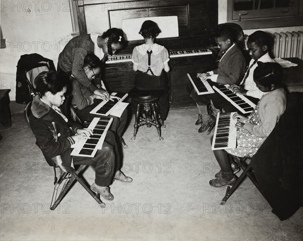 Children's piano class, Central Manhattan Music School, 1938.