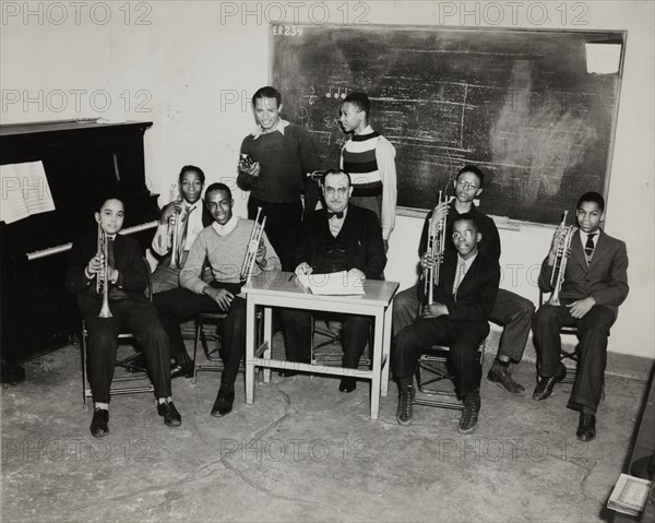Central Manhattan Music Center, horn players, 1938.