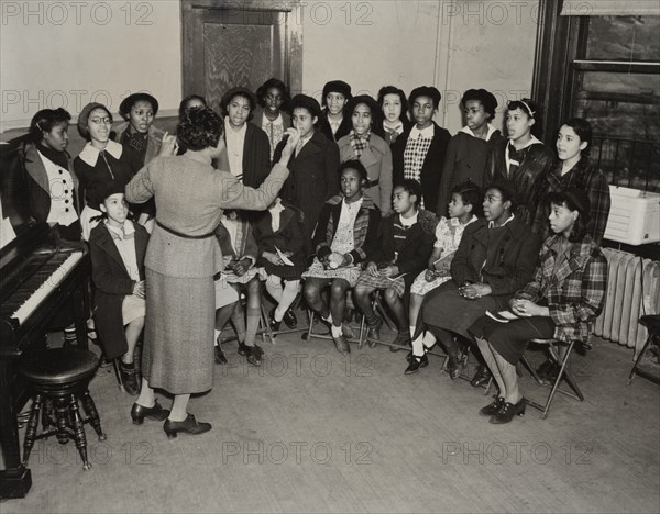Music classes, singing, 1938.