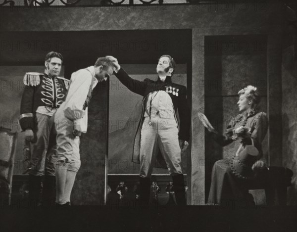 Man touching another man's head, 1938.