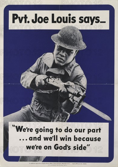 Pvt. Joe Louis says --"We're going to do our part ..."..., 1942.