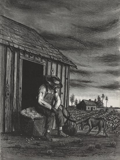 Sharecropper with Dog, ca.1935 - 1943.