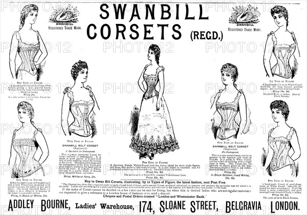 ''Swanbill Corsets', 1890. Creator: Unknown.