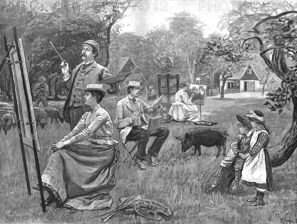 ''A Day with the Sketching Club at Bushey', 1890. Creator: Unknown.