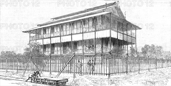 ''The Belgium Anti-Slavery Society on the Congo; The Hotel at Boma', 1890. Creator: Unknown.