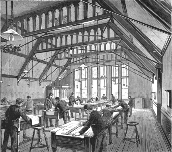 ''The Walker Engineering Laboratories at Liverpool; The Drawing Hall', 1890. Creator: Unknown.