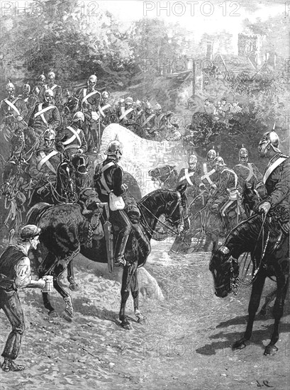 'The Cavalry Manoevres; The Guards on the march from Aldershot to Churn camp, 1890. Creator: Unknown.