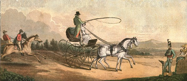 ''Old Fashioned Sporting Pictures, and the Road to Bygone Days; H.R.H. The Prince Regent Driving Mrs Creator: Unknown.