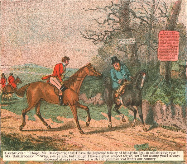 ''Old Fashioned Sporting Pictures, and the Road to Bygone Days; Sporting Anecdote--Fox Hunting versu Creator: Unknown.