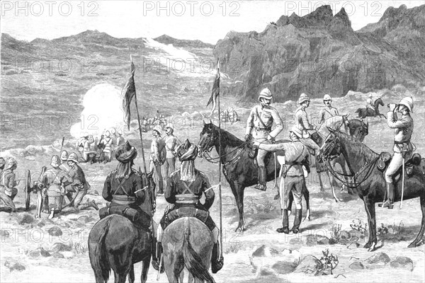 ''The Attock Manoeuvres - Mountain Battery Opening Fire', 1891. Creator: Unknown.