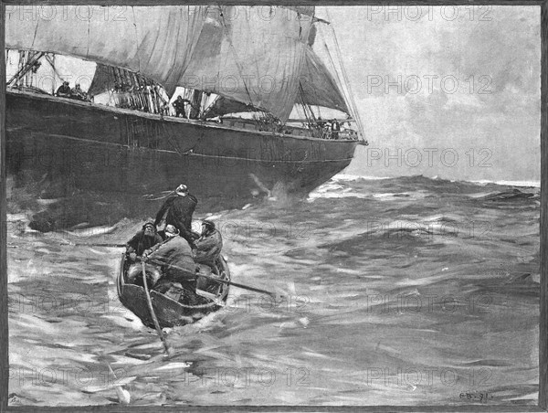 ''Nearing Home" - Taking on a Pilot, after Frank Brangwyn', 1891. Creator: Unknown.
