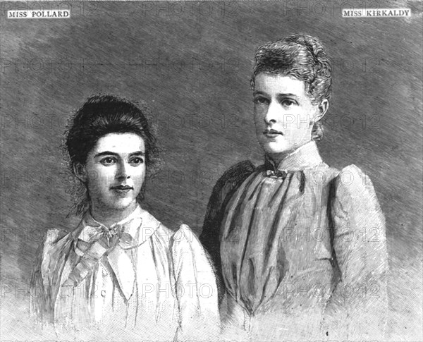 ''The two girl Graduates in Natural Science at Oxford', 1891, 1891. Creator: Unknown.
