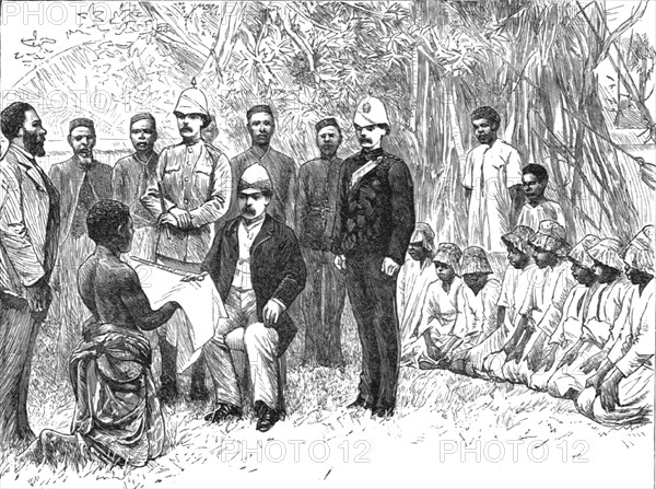 ''The Governor of Lagos, and the Envoys of the King of Dahomey', 1891. Creator: Unknown.