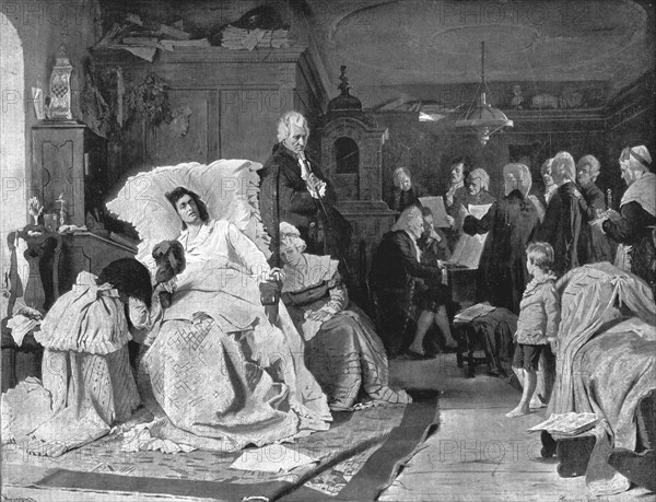 ''The Mozart Centenary - "Mozart's Last Moments"; after Hermann Kaulbach', 1891. Creator: Unknown.