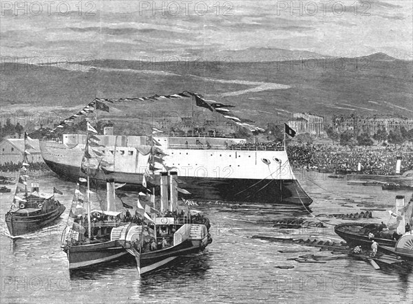 ''The Launch of the Cruiser "La Vizcaya" at the Anglo-Spanish Shipyards, Bilbao', 1891. Creator: Unknown.