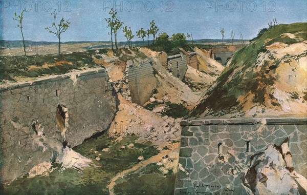 'Les fosses du Fort de Troyon', 1915. Creator: Francois Flameng.