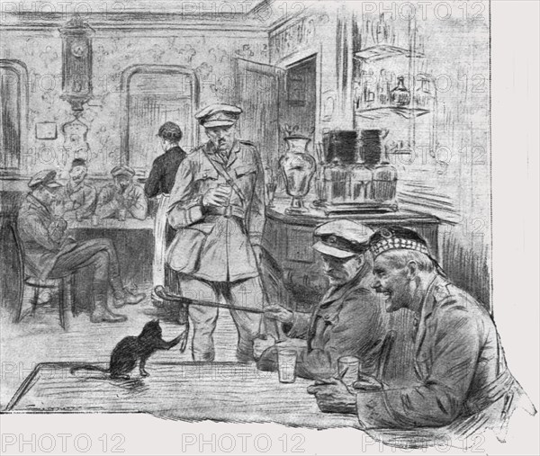'L'Armee Britannique dans le Nord de la France; de 18 a 19 heurs, au café de l'Hotel..., 1916. Creator: Unknown.