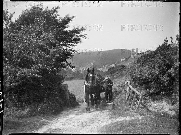 Sandy Hill Lane, Corfe Castle, Purbeck, Dorset, 1927. Creator: Katherine Jean Macfee.