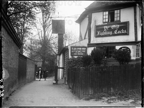 Ye Old Fighting Cocks, Abbey Mill Lane, St Albans, Hertfordshire, 1928. Creator: Katherine Jean Macfee.