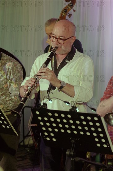 Peter Whyman, Alan Wakeman Nonet, Watermill Jazz Club, Dorking, Surrey, 2022. Creator: Brian O'Connor.