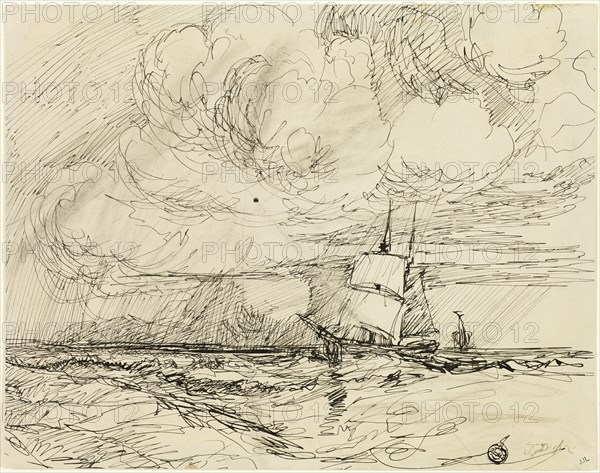 Ships at Sea During Storm, 1830/49.