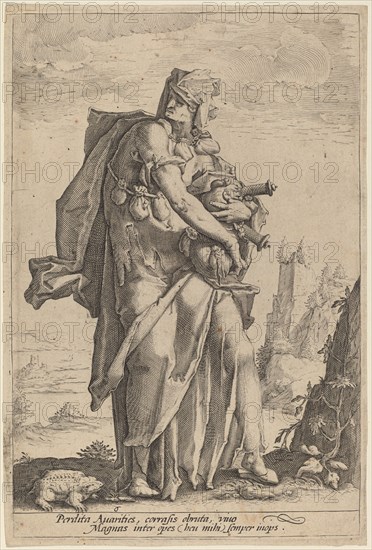 Avarice, c. 1587. Creator: Jacob Matham.