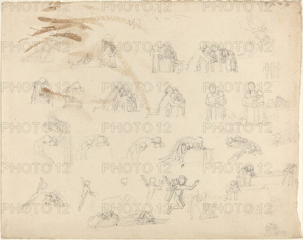 Sheet of Studies. Creator: John Flaxman.