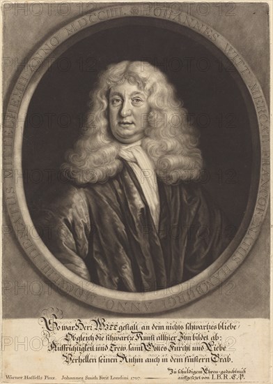 Johannes Witt, 1707. Creator: John Smith.