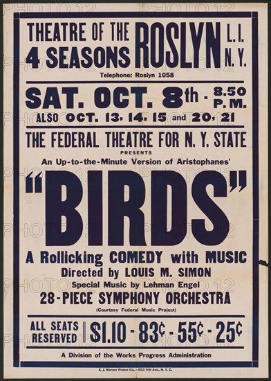 Birds, Roslyn, NY, 1938. Creator: Unknown.